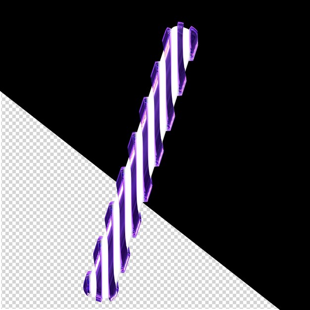 PSD white symbol with purple vertical ultra thin straps