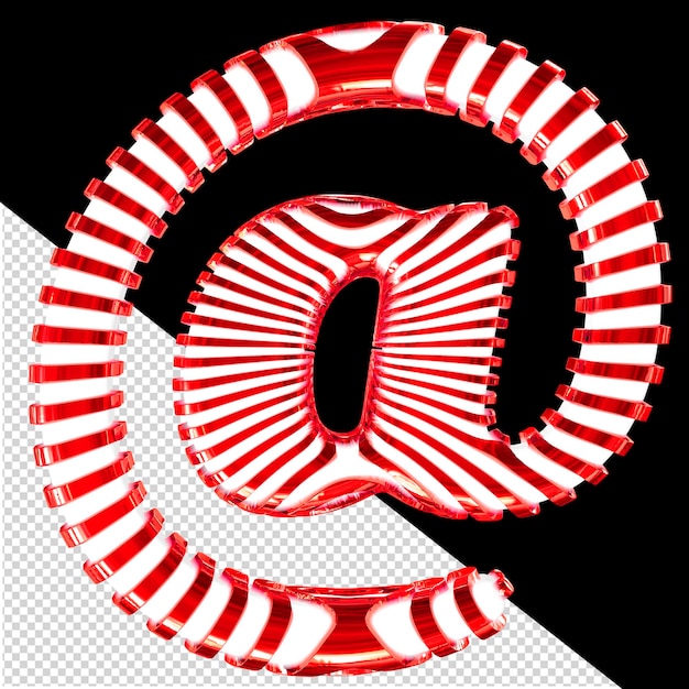 Simbolo bianco con cinghie orizzontali rosse ultra sottili