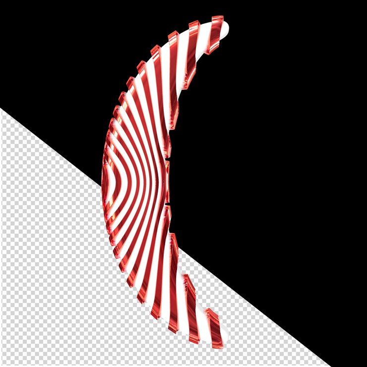 PSD white symbol with red vertical ultrathin straps
