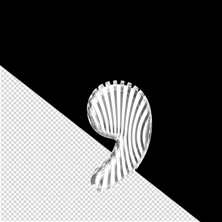 PSD white symbol with silver vertical ultrathin straps