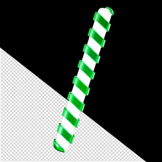 PSD white symbol with thin green diagonal straps