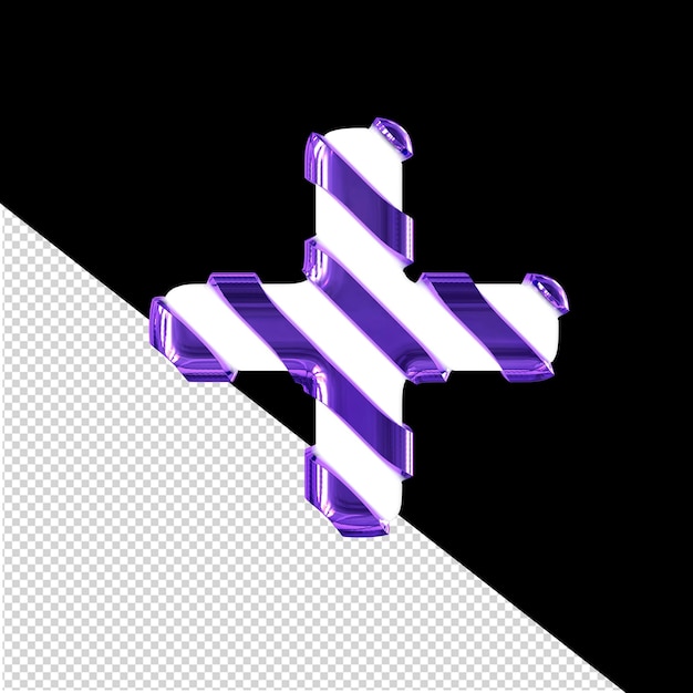 PSD white symbol with thin purple diagonal straps