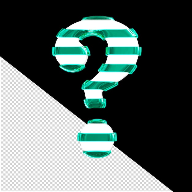 PSD white symbol with thin turquoise horizontal straps