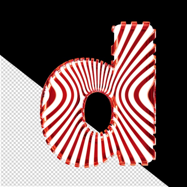 Simbolo bianco con cinghie rosse ultra sottili lettera d