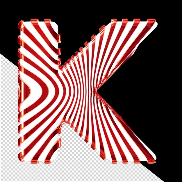 매우  ⁇ 은 빨간 줄무 ⁇ 를 가진  ⁇ 색 기호 글자 K