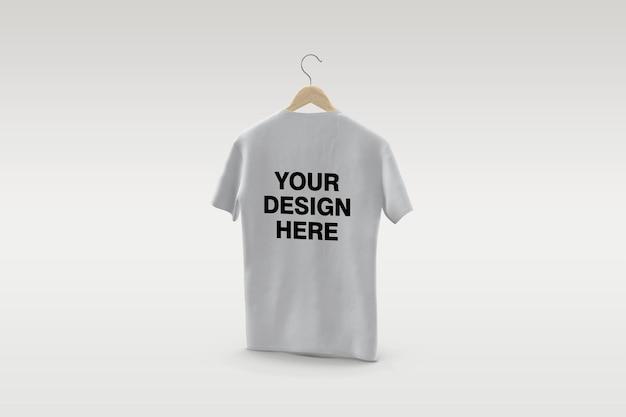 PSD white t-shirt on hanger mockup design isolated isolated