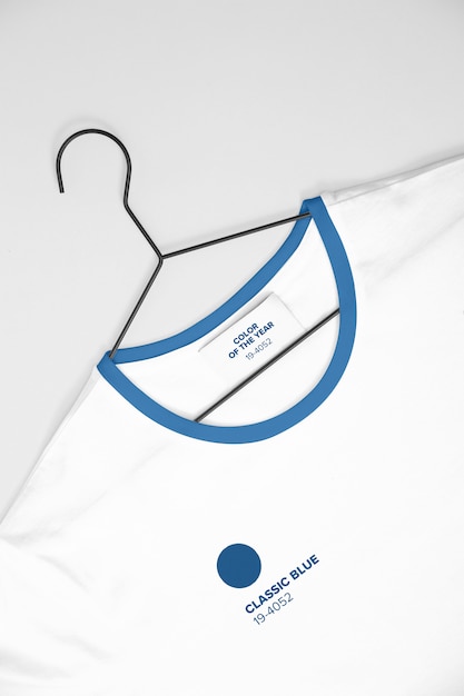 White t-shirt on hanger mockup