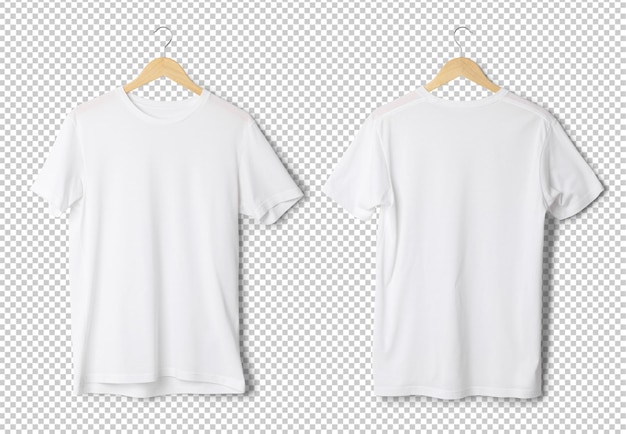 PSD white t shirt mockup hanging realistic template