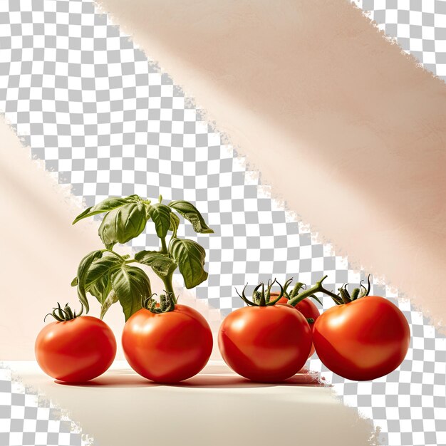 PSD white table with tomatoes transparent background