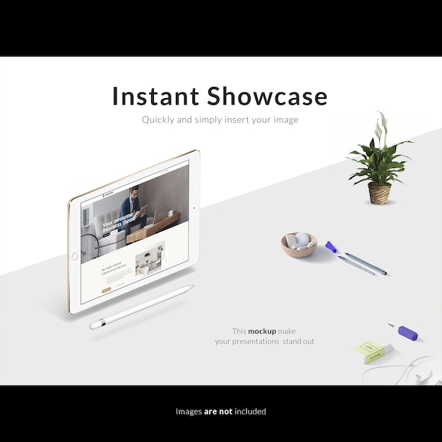 White tablet mock up