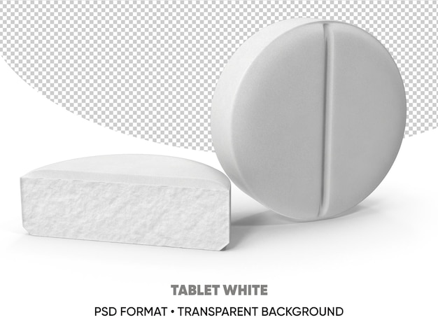 White tablets transparent background