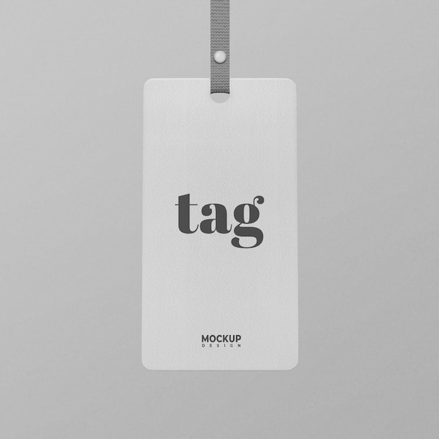 PSD white tag label mockup design isolato