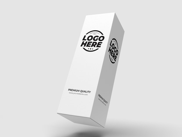 White tall box package mockup