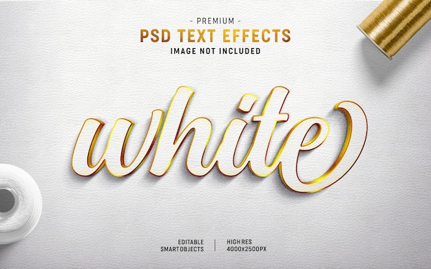 Generatore di effetti di testo bianco Psd Premium