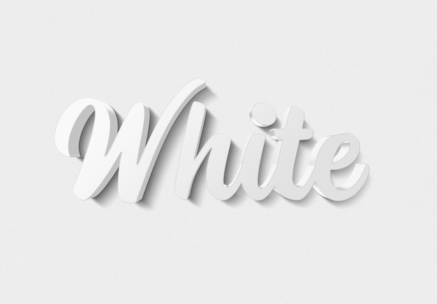 White text effect with metal 3d style