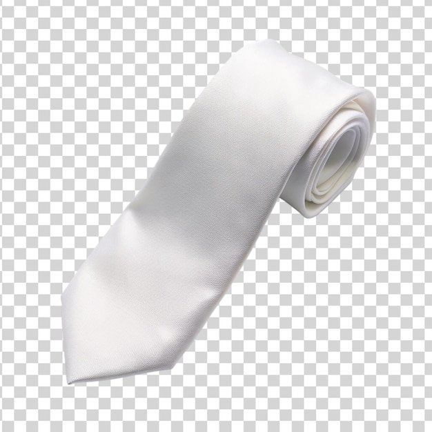 PSD cravatta bianca isolata su sfondo trasparente