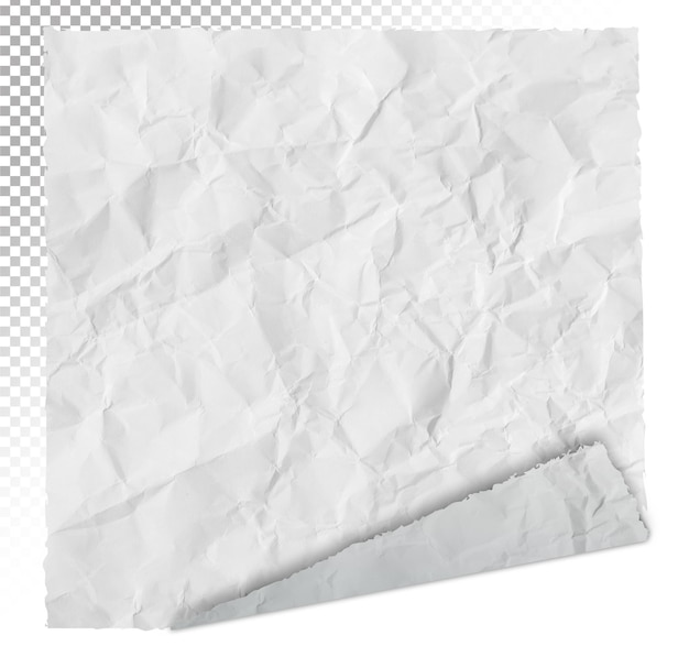 white torn paper crumpled