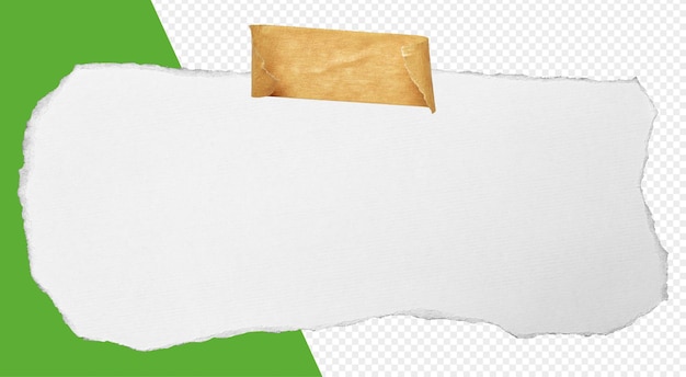 PSD white torn paper isolated on a transparent background