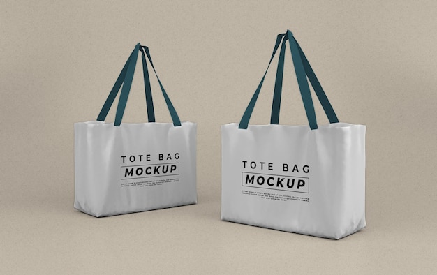 PSD modello di progettazione mockup borsa tote bianca