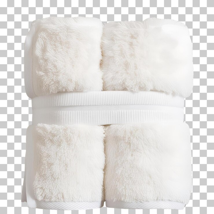 PSD white towel isolated transparent background