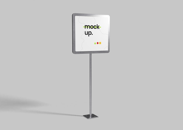 White traffic signboard mockup