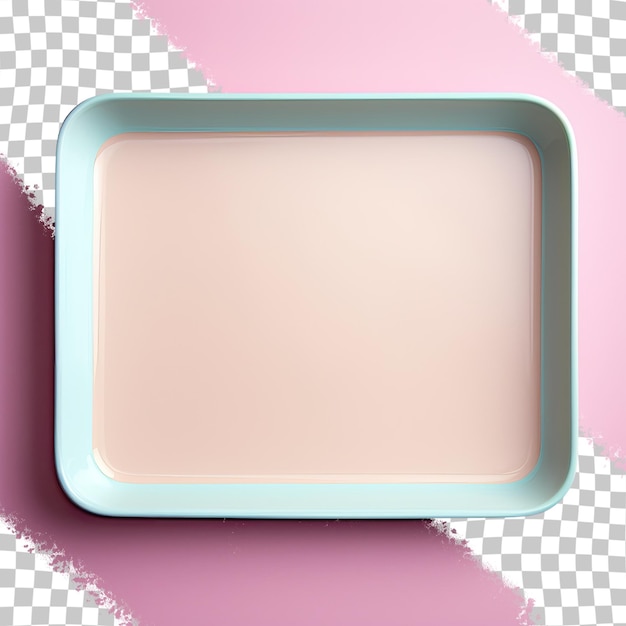 PSD white tray on transparent background with nothing on it