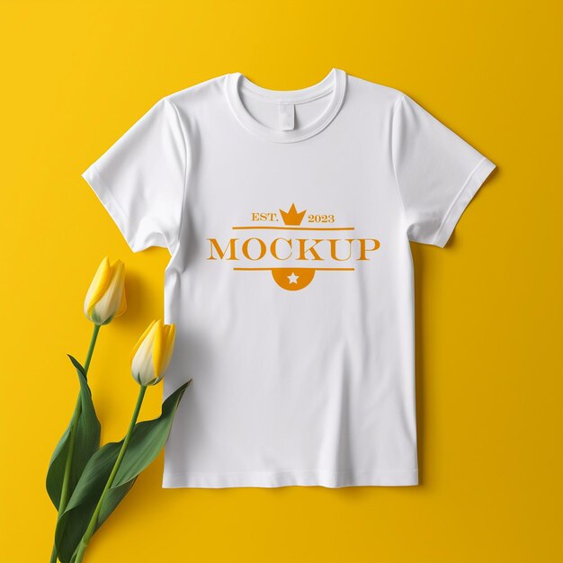 White tshirt mockup design psd template