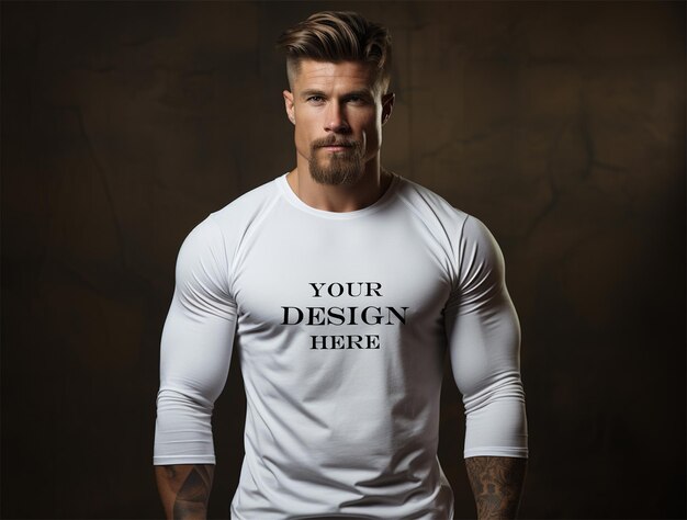 PSD white tshirt mockup design psd template