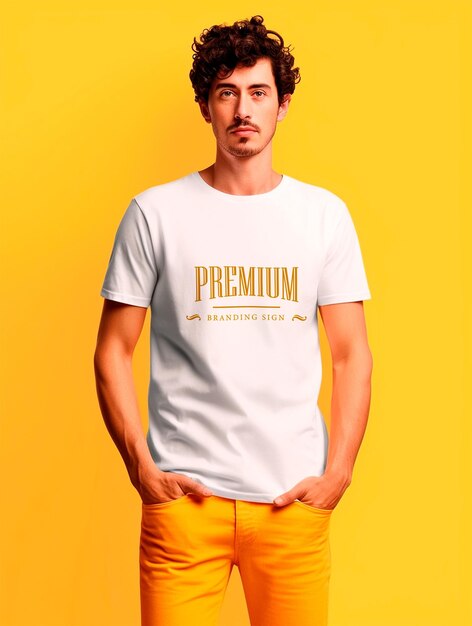 White tshirt mockup design psd