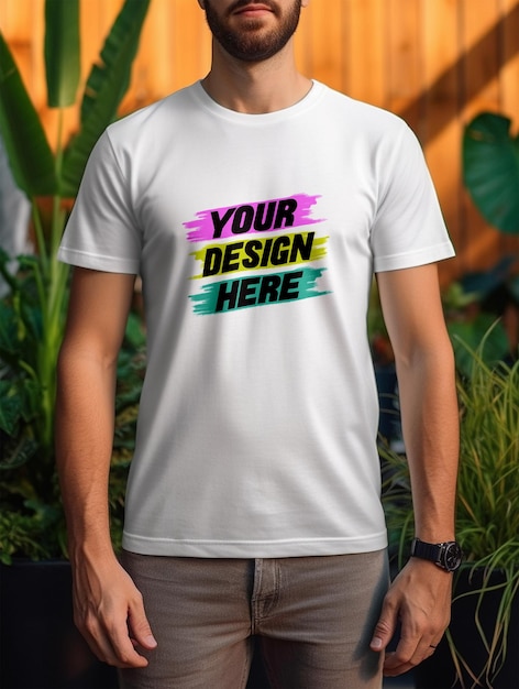 Premium PSD | White tshirt mockup design psd