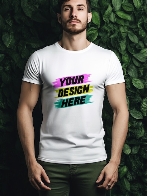 Premium PSD | White tshirt mockup design psd