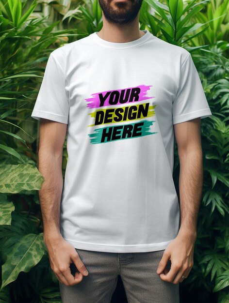 Premium PSD | White tshirt mockup design psd