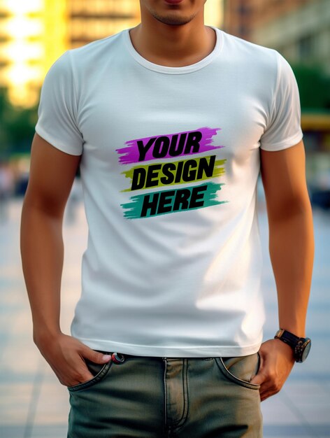 White tshirt mockup design psd