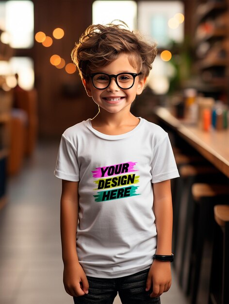 T-shirt bianca mockup design psd