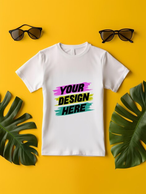 White tshirt mockup design psd