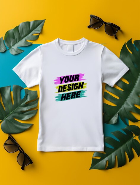 White tshirt mockup design psd