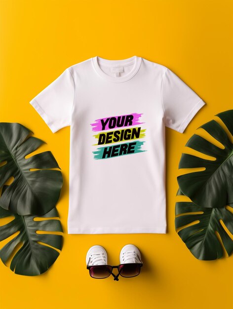 White tshirt mockup design psd