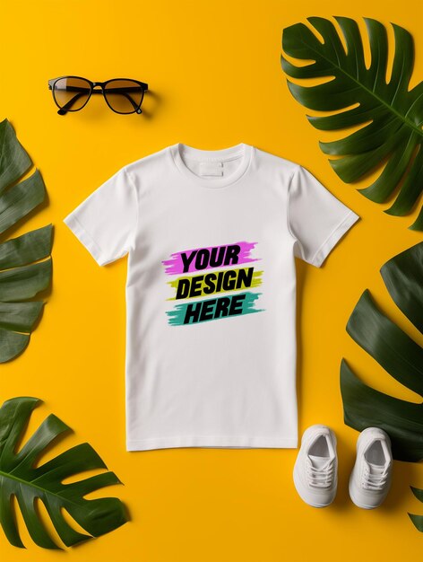 White tshirt mockup design psd