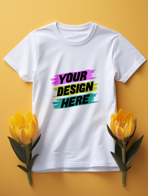 PSD white tshirt mockup design psd