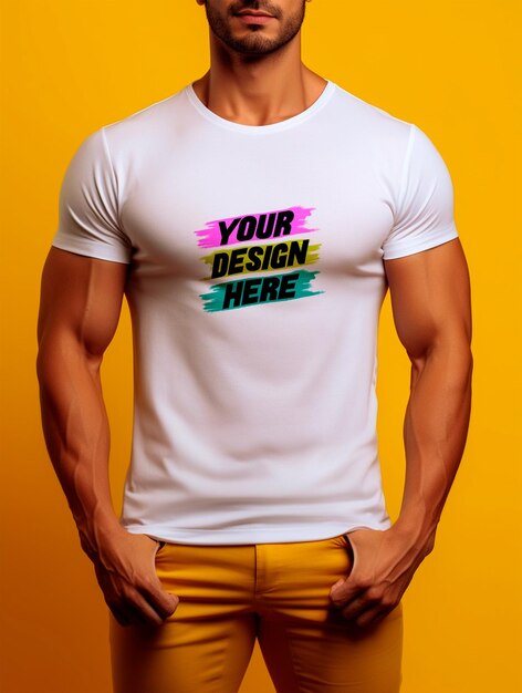 Premium PSD | White tshirt mockup design