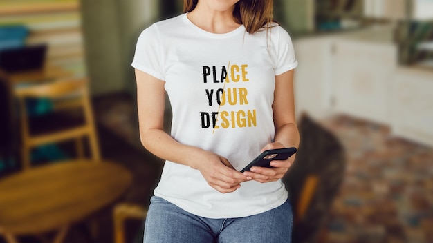 PSD white tshirt mockup