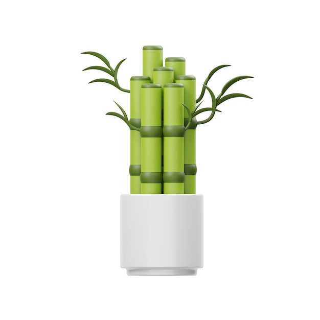 PSD a white vase with green bamboo stems in it and the word bamboo on the bottom.