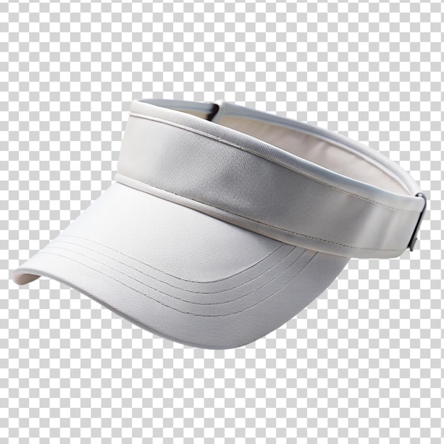 White visor on transparent background