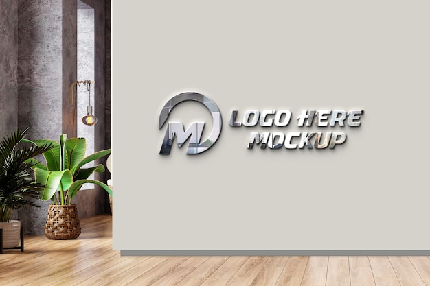 Mockup logo muro bianco