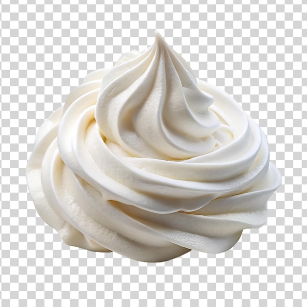 PSD white whipped cream isolated on transparent background