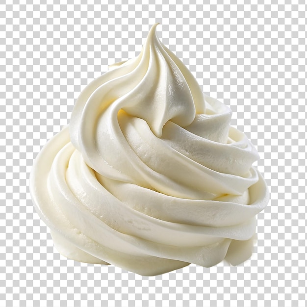 PSD white whipped cream isolated on transparent background