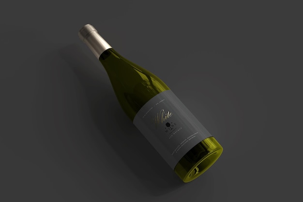 White wine bottle mockup