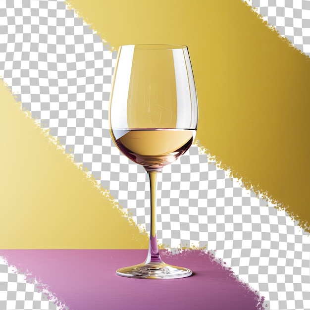 PSD white wine in a wineglass on a transparent background