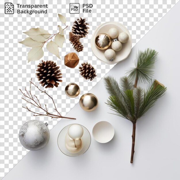 White winter item decorations object isolated on transparent background