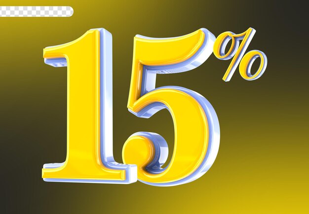 White With Yellow Number 15 3D Render